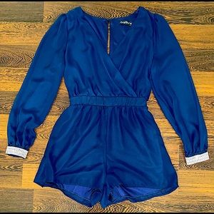 Navy Romper with long sleeves